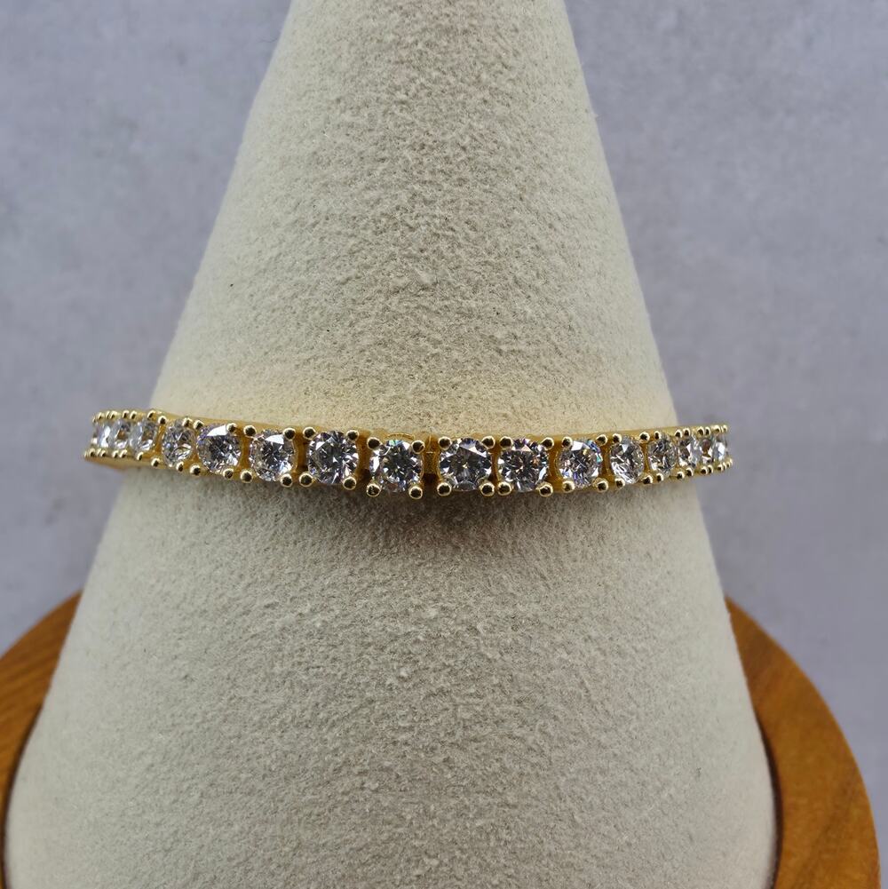7.5" 3.5mm Moissanite Tennis Bracelet 14K Gold Plated 925 Silver - GRA Certified